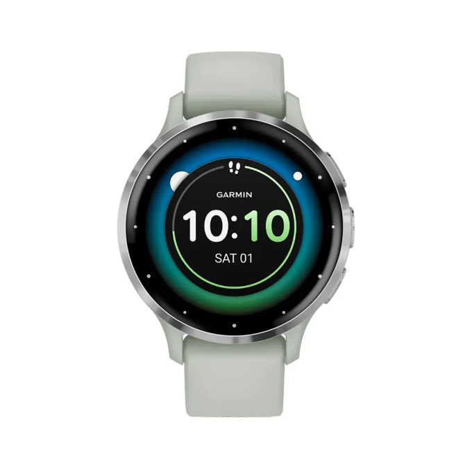 Смарт-часы GARMIN VENU 3S серо-зеленый с серебристым безелем 010-02785-51